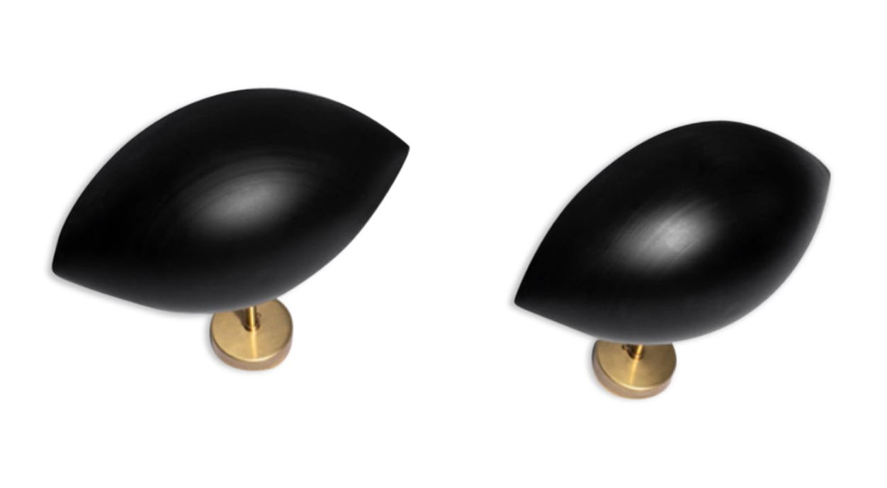 1960's black shell wall sconces