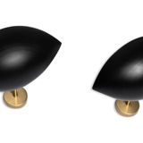 1960's black shell wall sconces