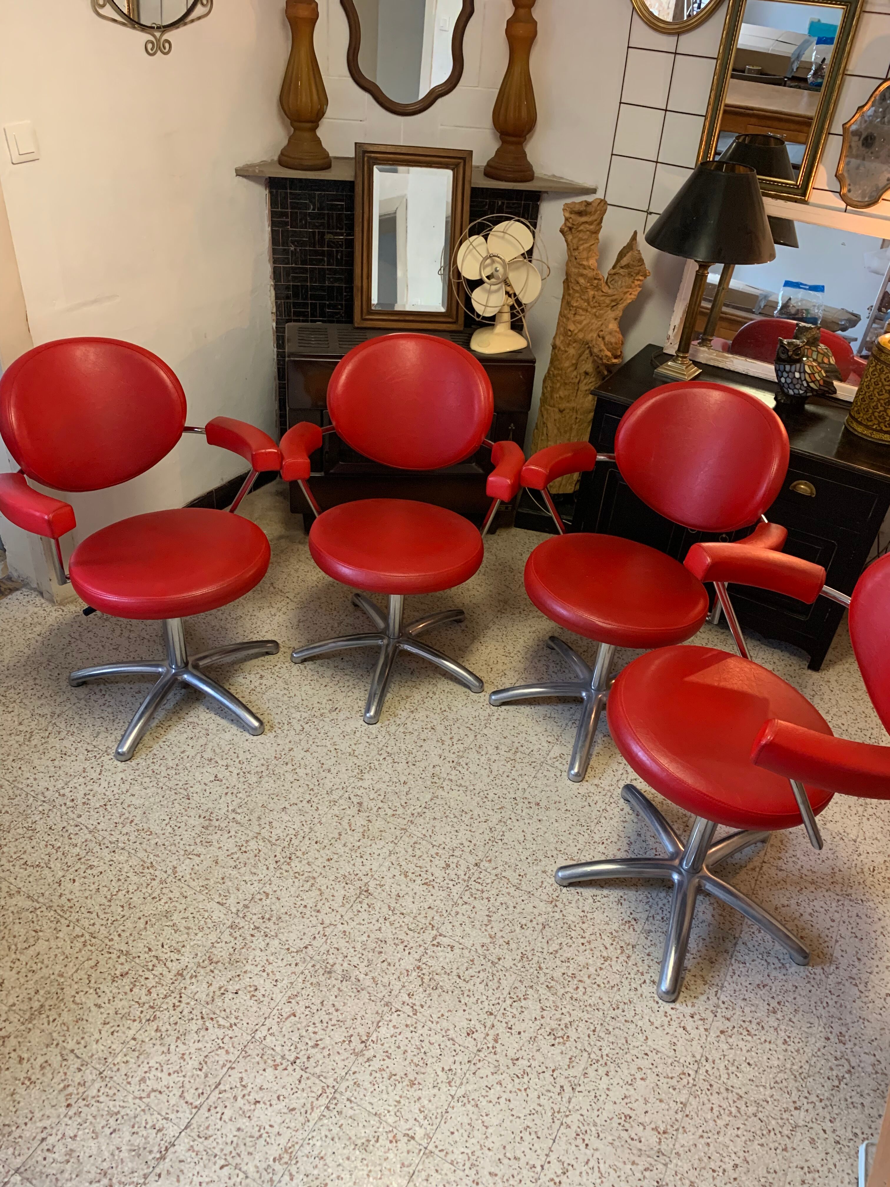 4 barber armchairs