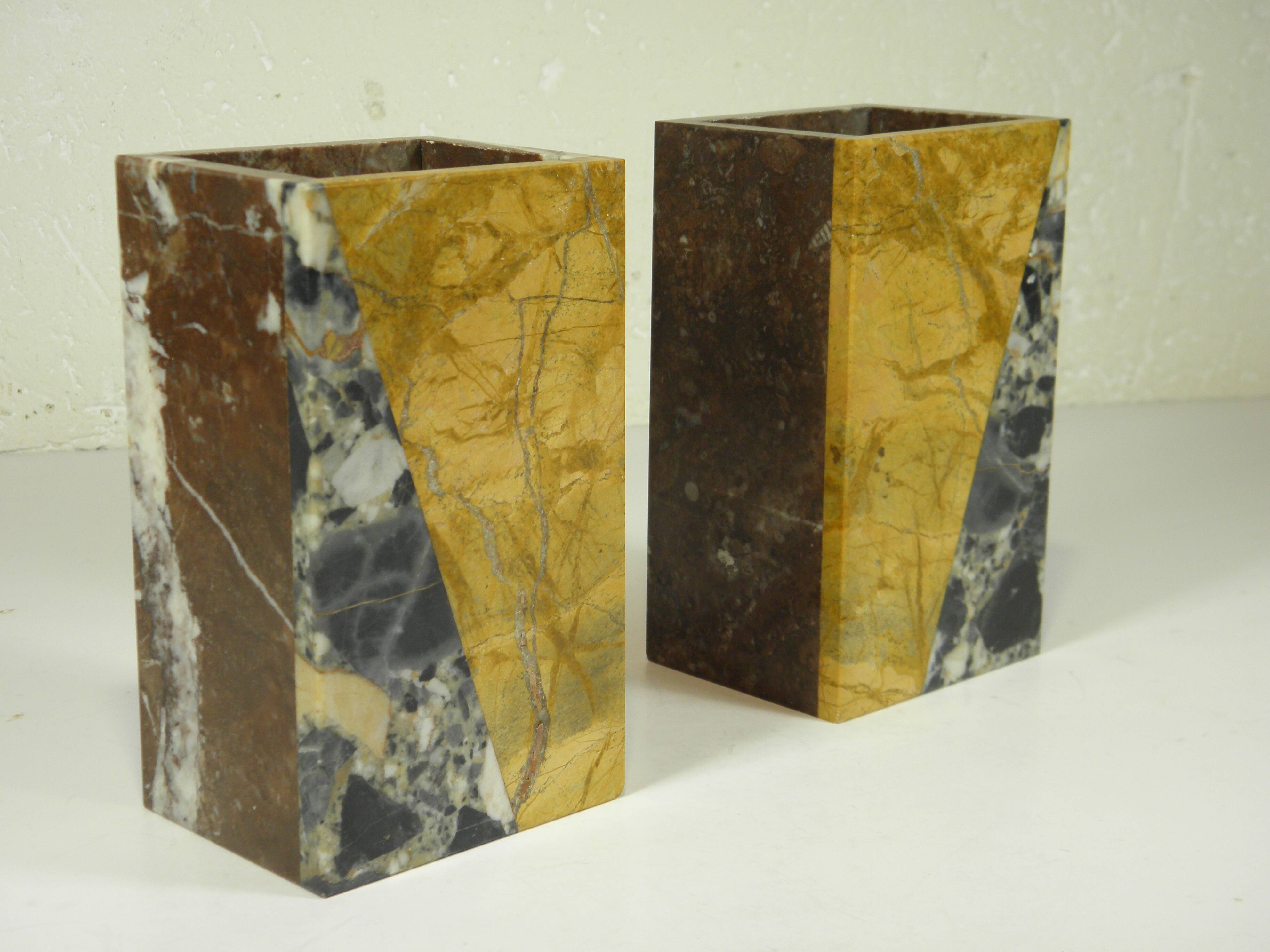 Pair of Art Deco marble bookends