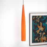 orange tube pendant lamp by Gino Vistosi