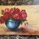Oil on canvas bouquet of roses signed P. HELLO
