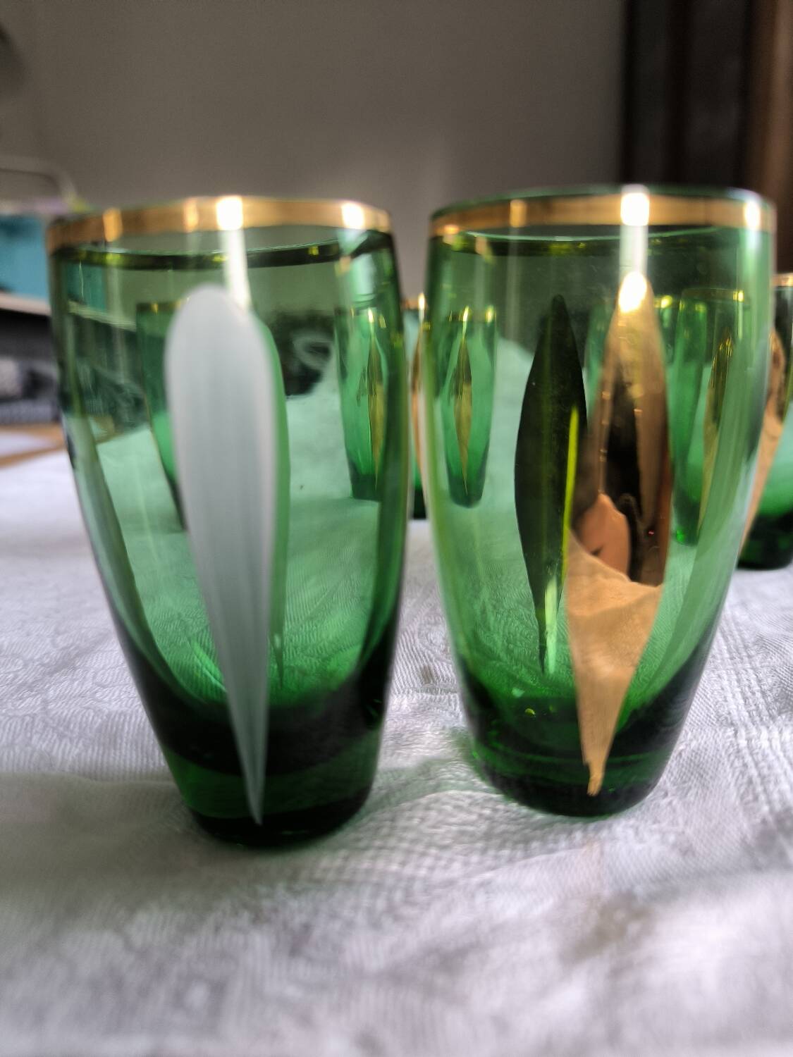 6 crystal liqueur glasses