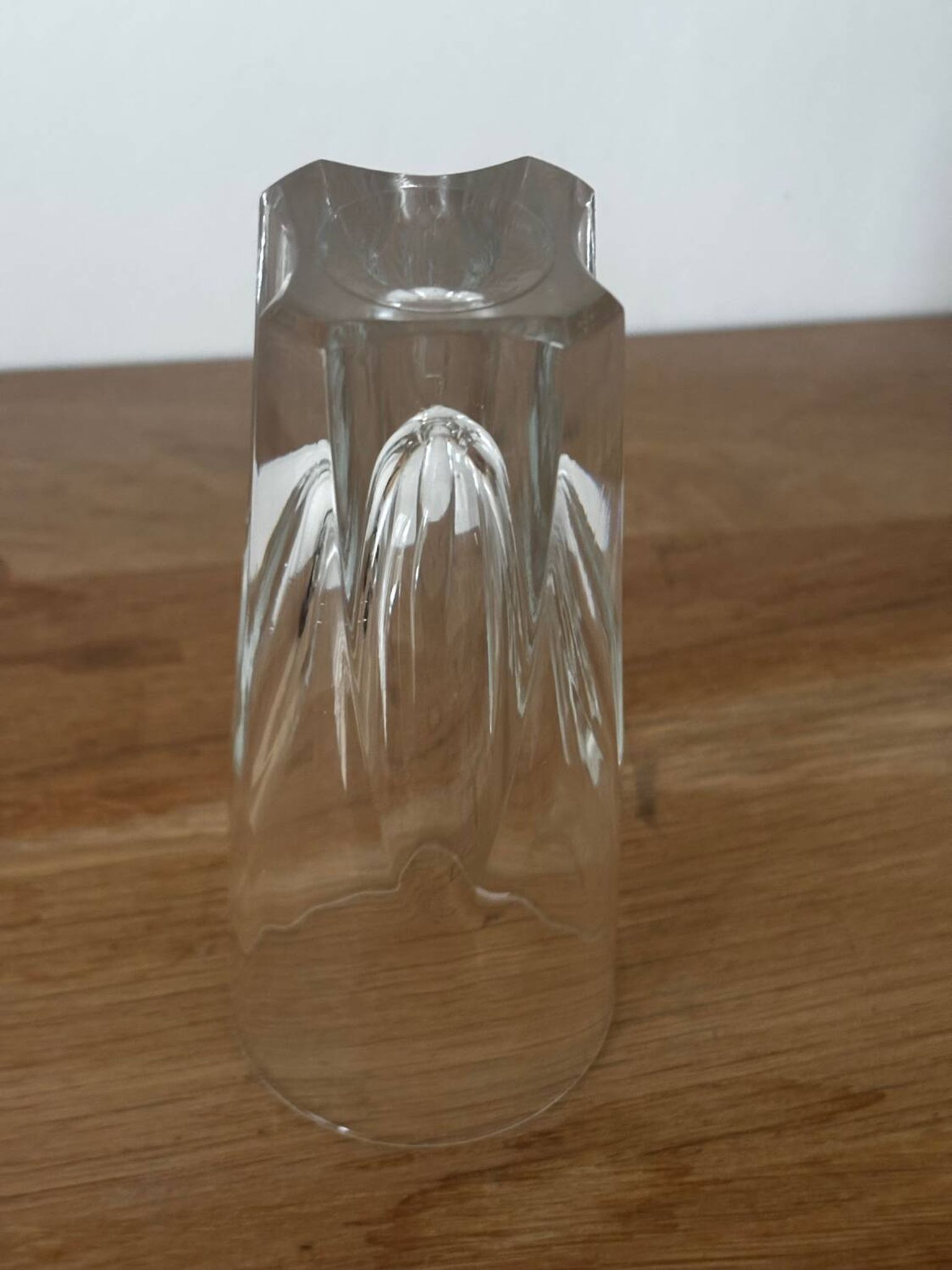 Set of 6 bistro glasses, possibly crystal, made in Italy.