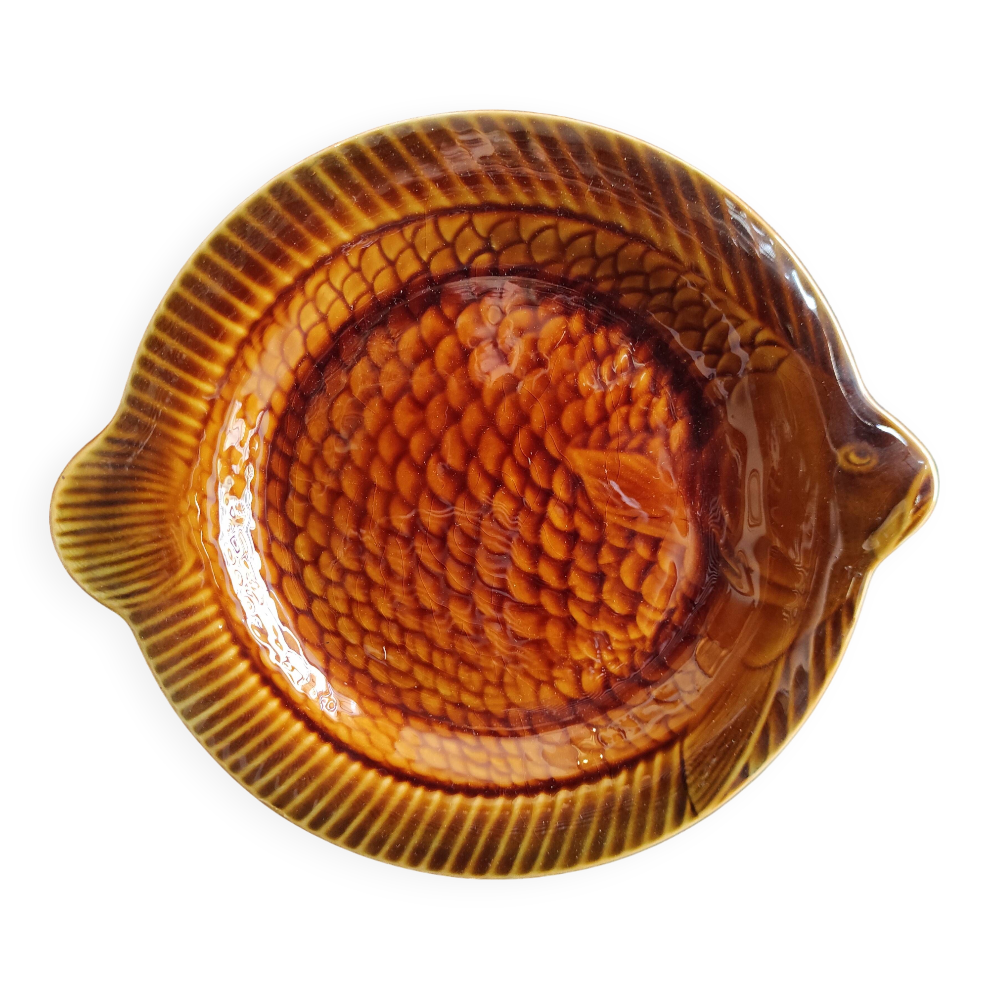 Vintage French fish plate, Sarreguemines