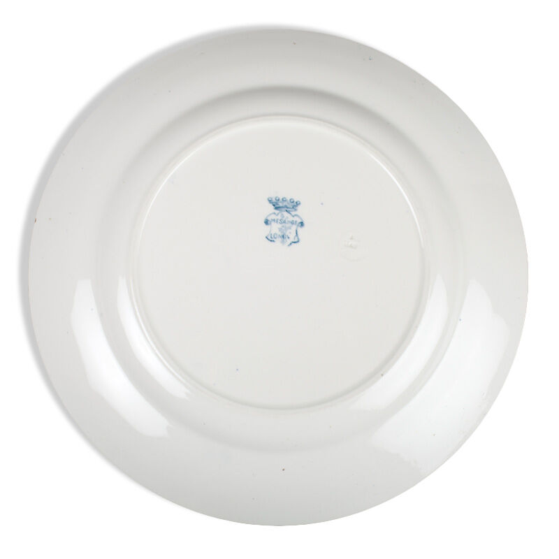 Round plate service "Chickadee" Longwy, around 1900. Made in France