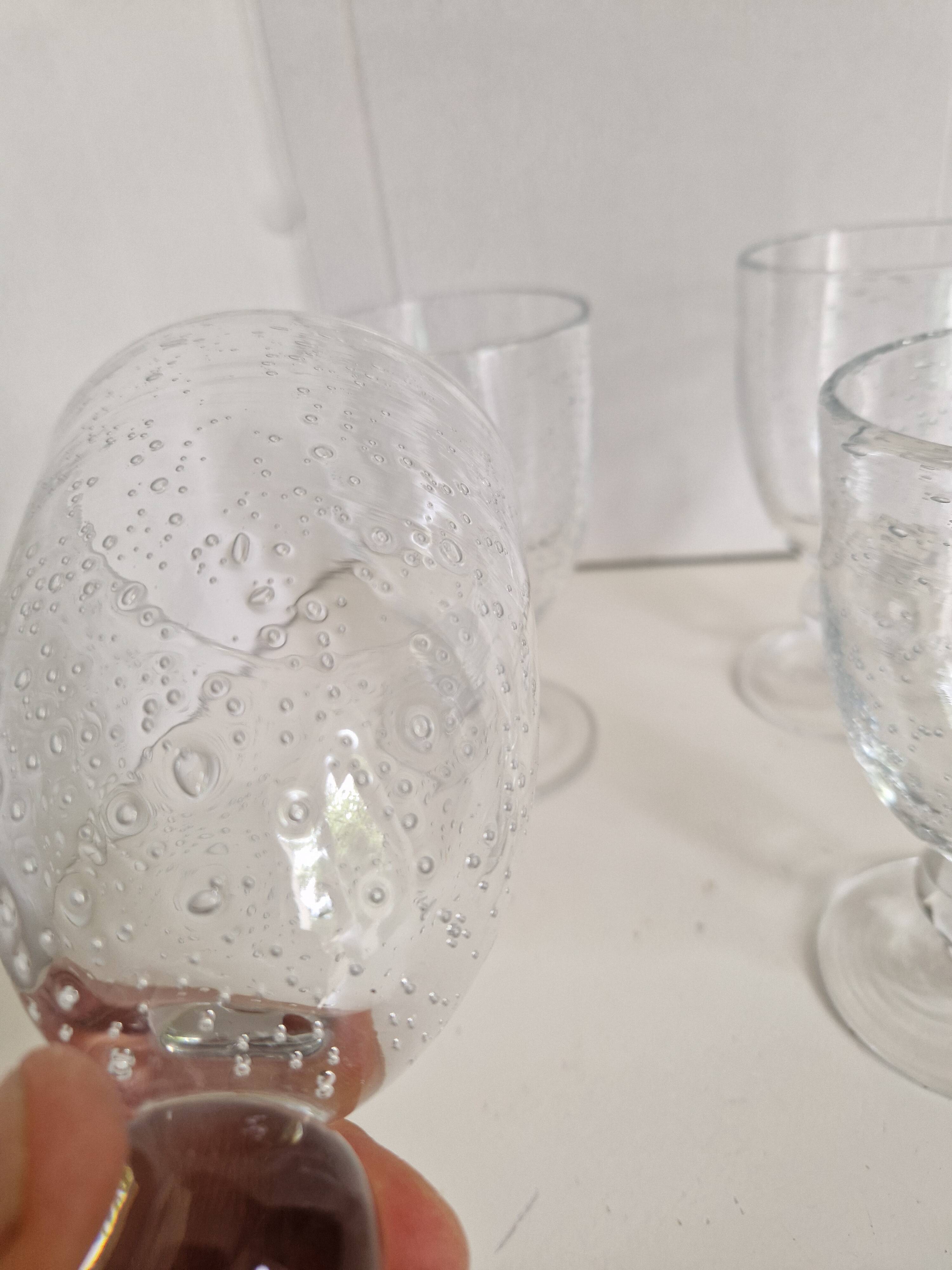 Lot 4 verres bullé style biot