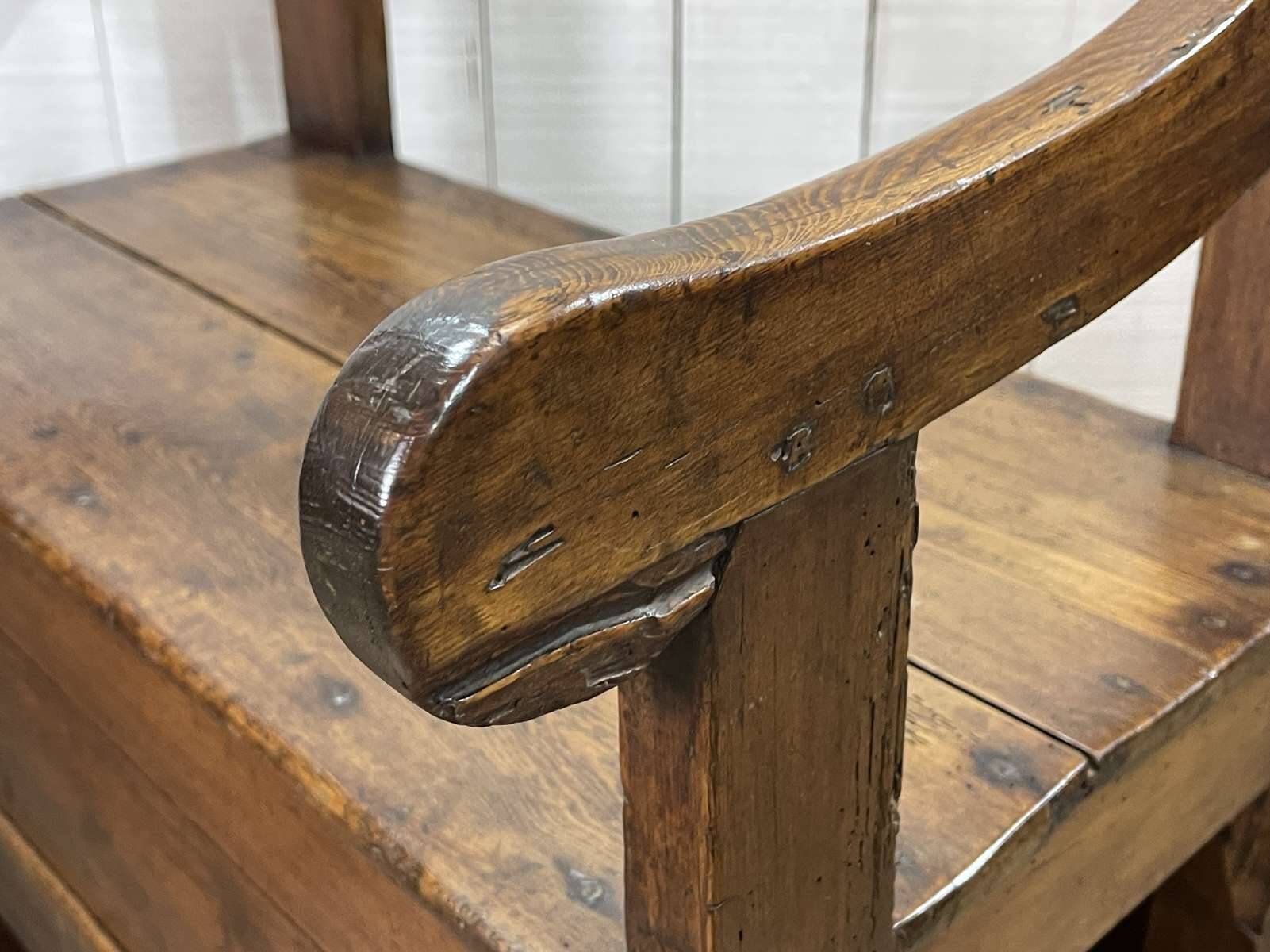 19th century fir fireplace bench