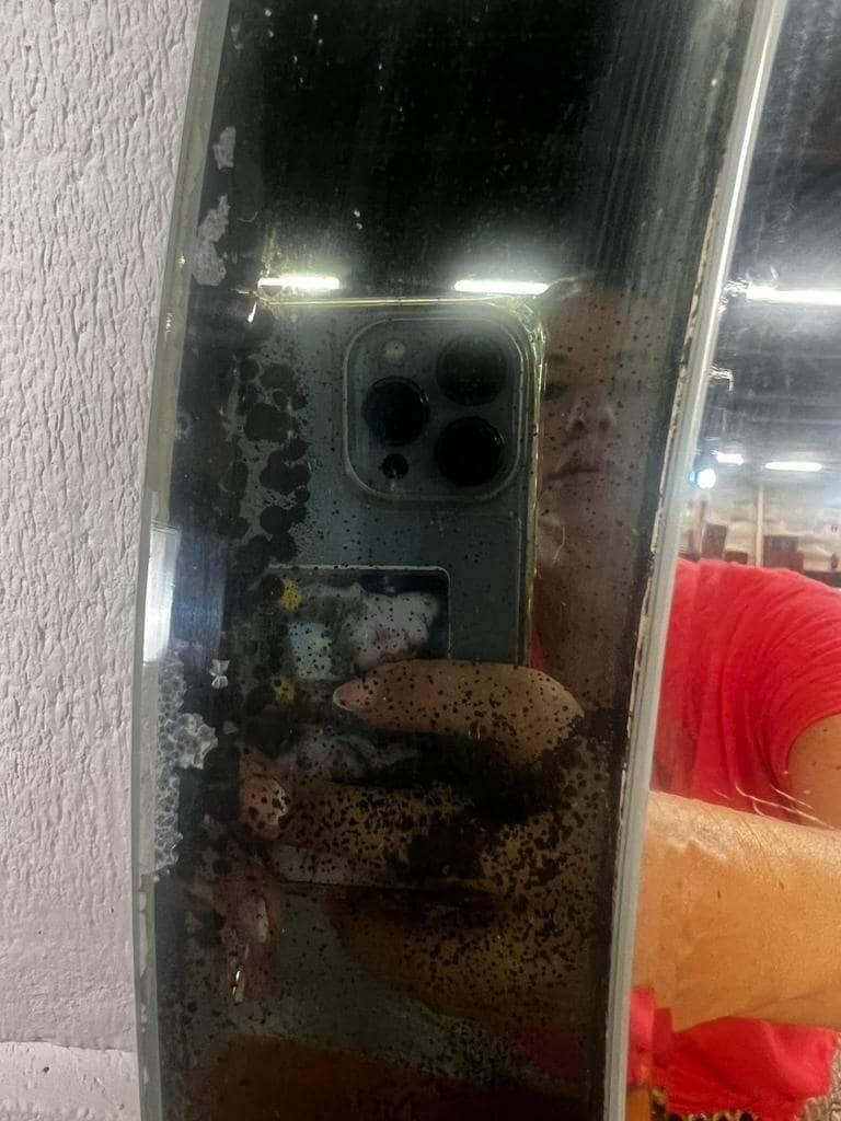 Miroir ovale vintage en verre Knitter Duro