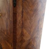 High sideboard in rosewood and marble slab, Louis XVI style, French