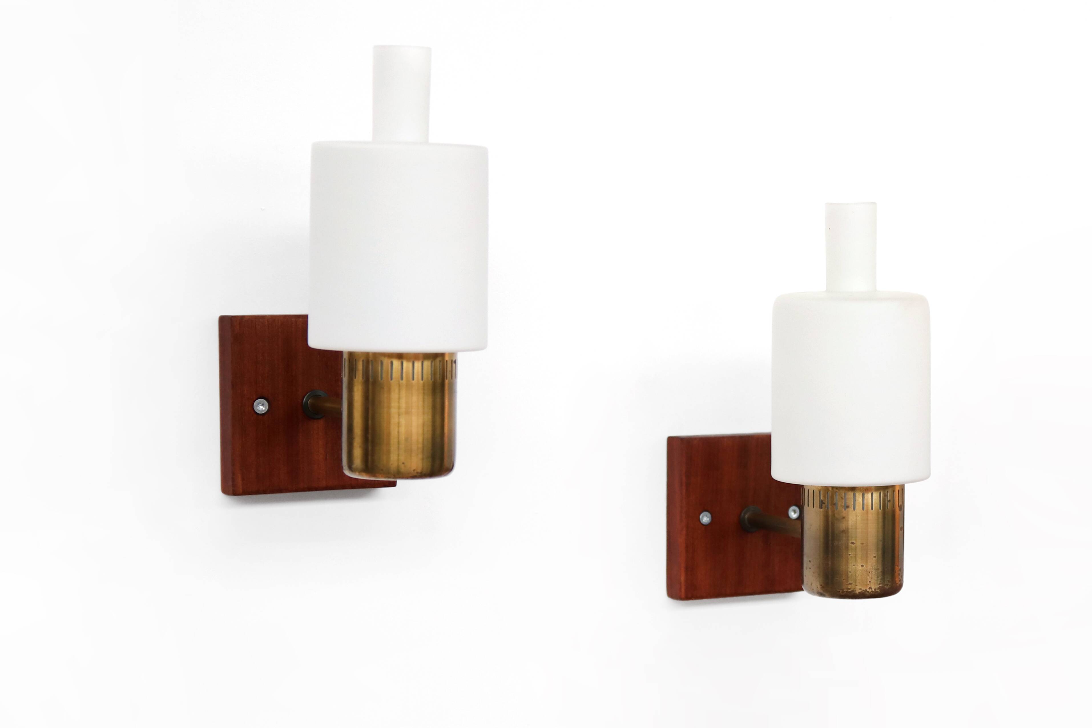 Set of two Jo Hammerborg Nordlys wall lamps, Danish design 1962