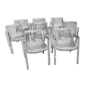 Set de 8 fauteuils des années