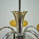 Lustre art déco en chrome et verre, 1930s