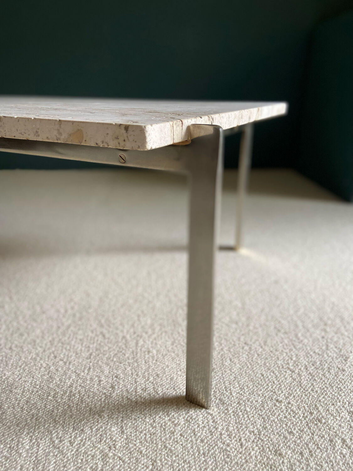 1970 rectangular travertine coffee table