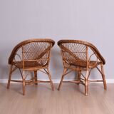Paire de fauteuils années 1980