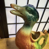 Glazed ceramic duck jug – St Clément – France