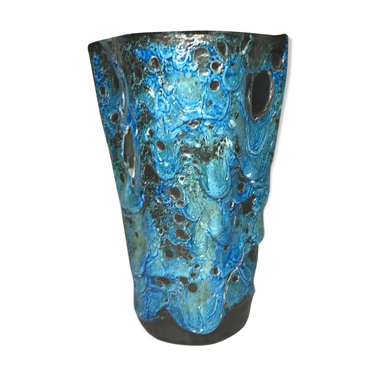 Fat vase lava Meerschaum retro vintage Vallauris