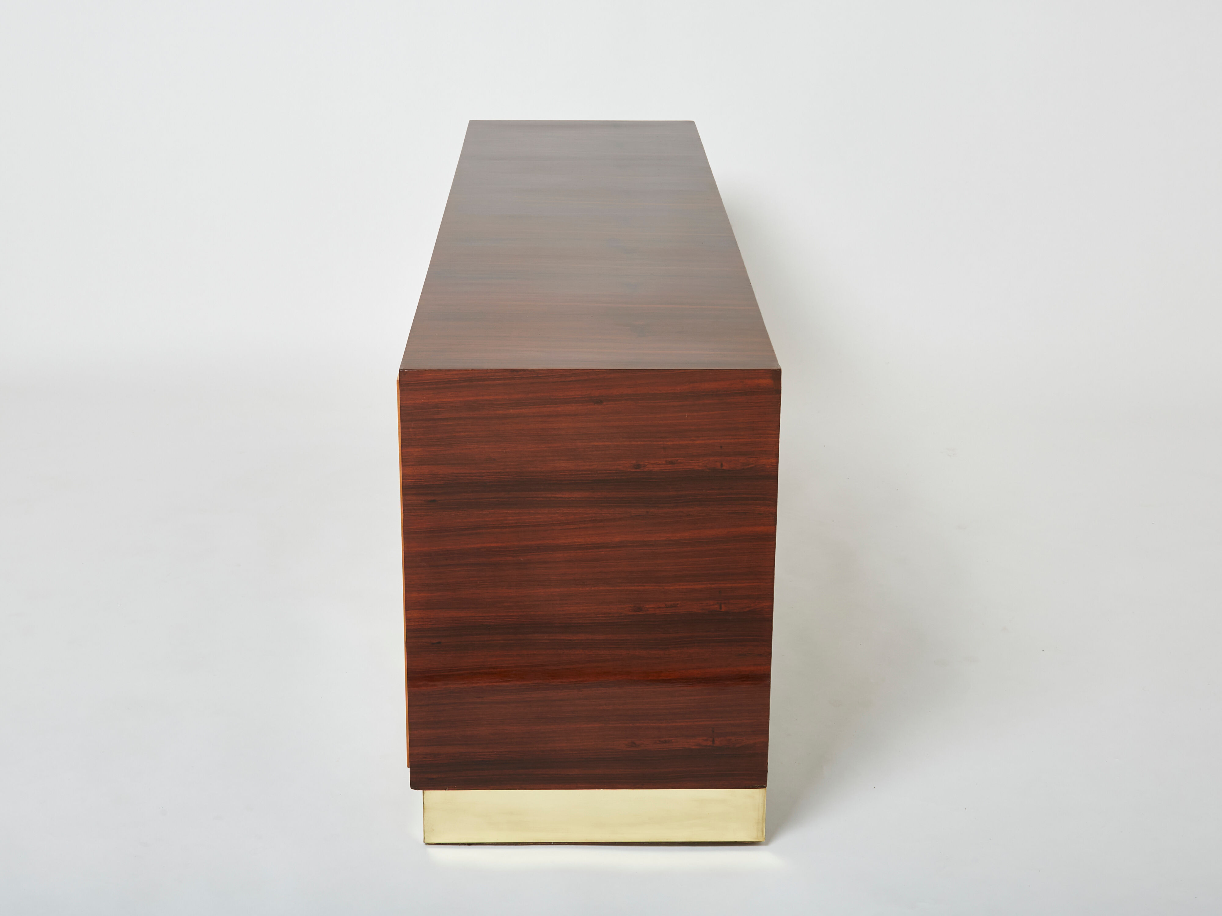 Italian chest of drawers in rosewood and brass ISA Bergamo 1950