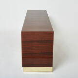 Italian chest of drawers in rosewood and brass ISA Bergamo 1950