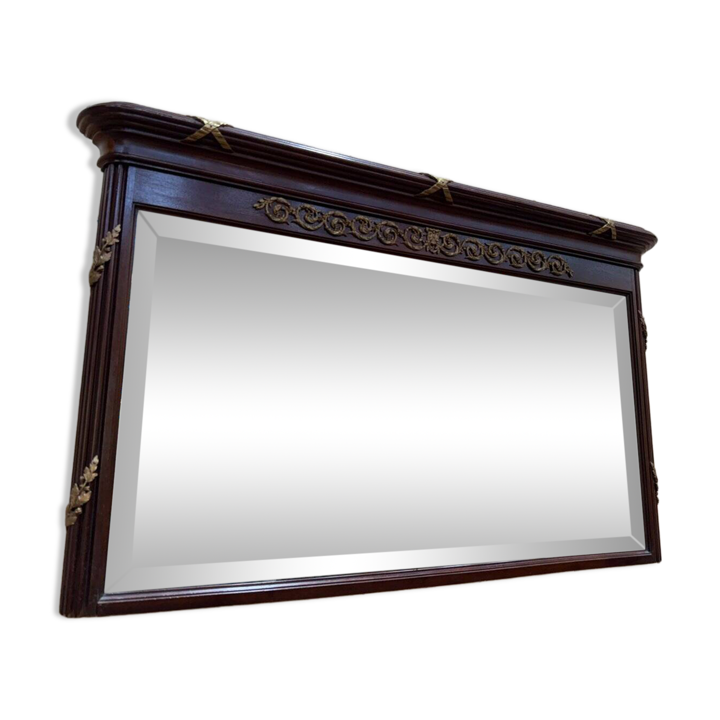 Louis XVI style mirror in mahogany and gold.