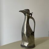Polished pewter penguin-shaped carafe designed by Hugo Leven for Kayserzinn