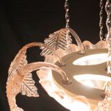 Pink Art Decò Barovier e Toso "Fountain" Pendant Light, Murano Glass, 1940s