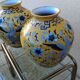 Pair of Chinese faience vases with Asian dragon decor in a Japonese style.