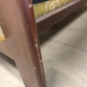 Vintage wooden sofa / armchair with yellow accent
