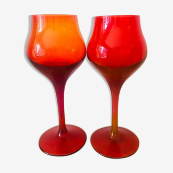 2 handmade glasses by Professor Zbigniew Horbowy