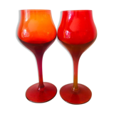 2 verres faits à la main par le professeur Zbigniew Horbowy