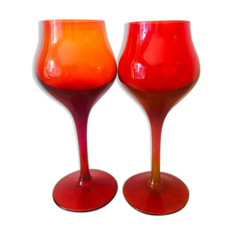 2 handmade glasses by Professor Zbigniew Horbowy