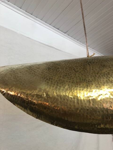 Hammered brass light fixture 40cm