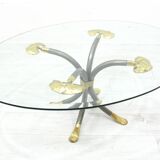 Coffee Table in Brass and Iron by Manfred Bredohl, Germany, 1980s