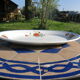 Plat de service/ravier Salins les Bains motif coquelicot
