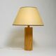 Large 1970s Italian bamboo table lamp with large oiled paper shad