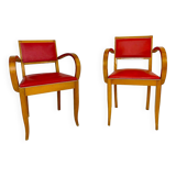 Pair of 50s Red Bridge Armchairs