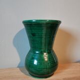 Vintage green ceramic vase signed numbered Longchamp France 1769