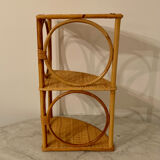 Rattan corner shelf