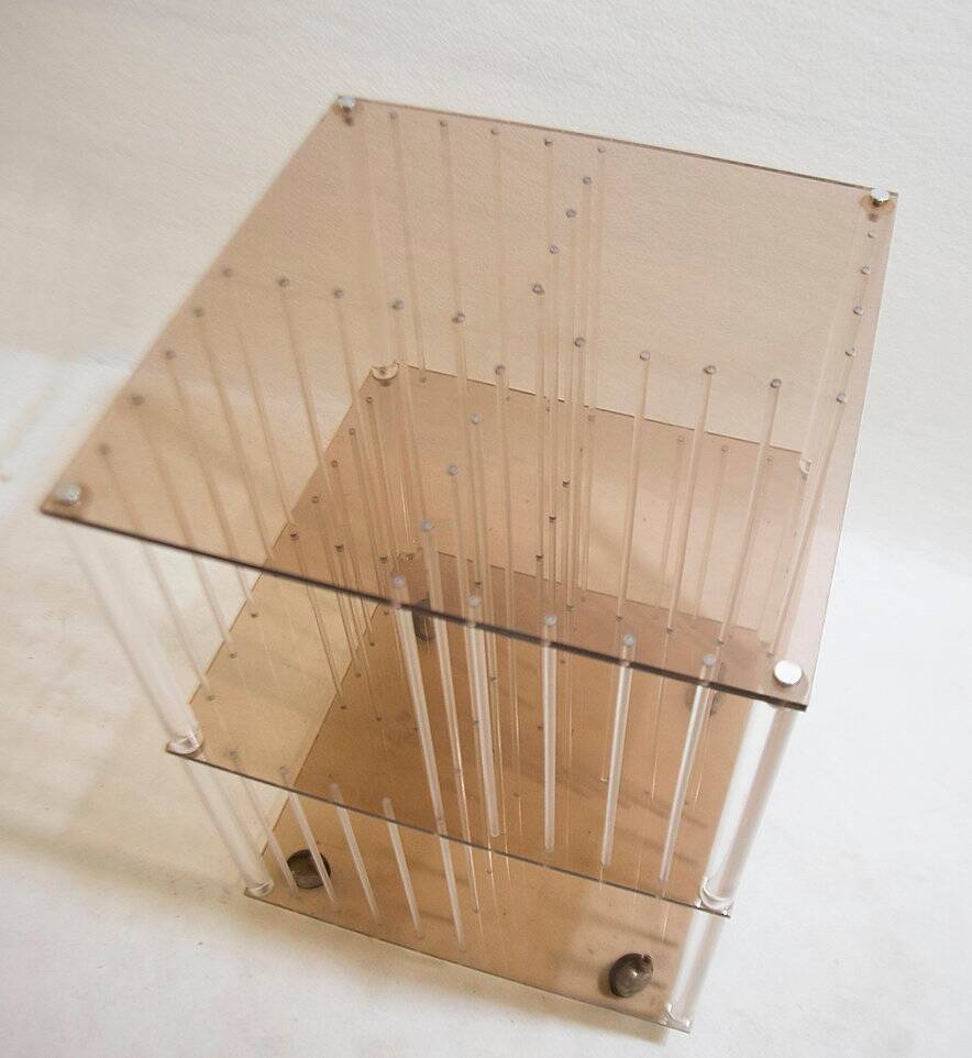 Vintage Sheet Music or Vinyl Shelf in Plexiglass - 1970s