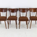 1950s Dining Beech Chairs in Boucle, Czechoslovakia