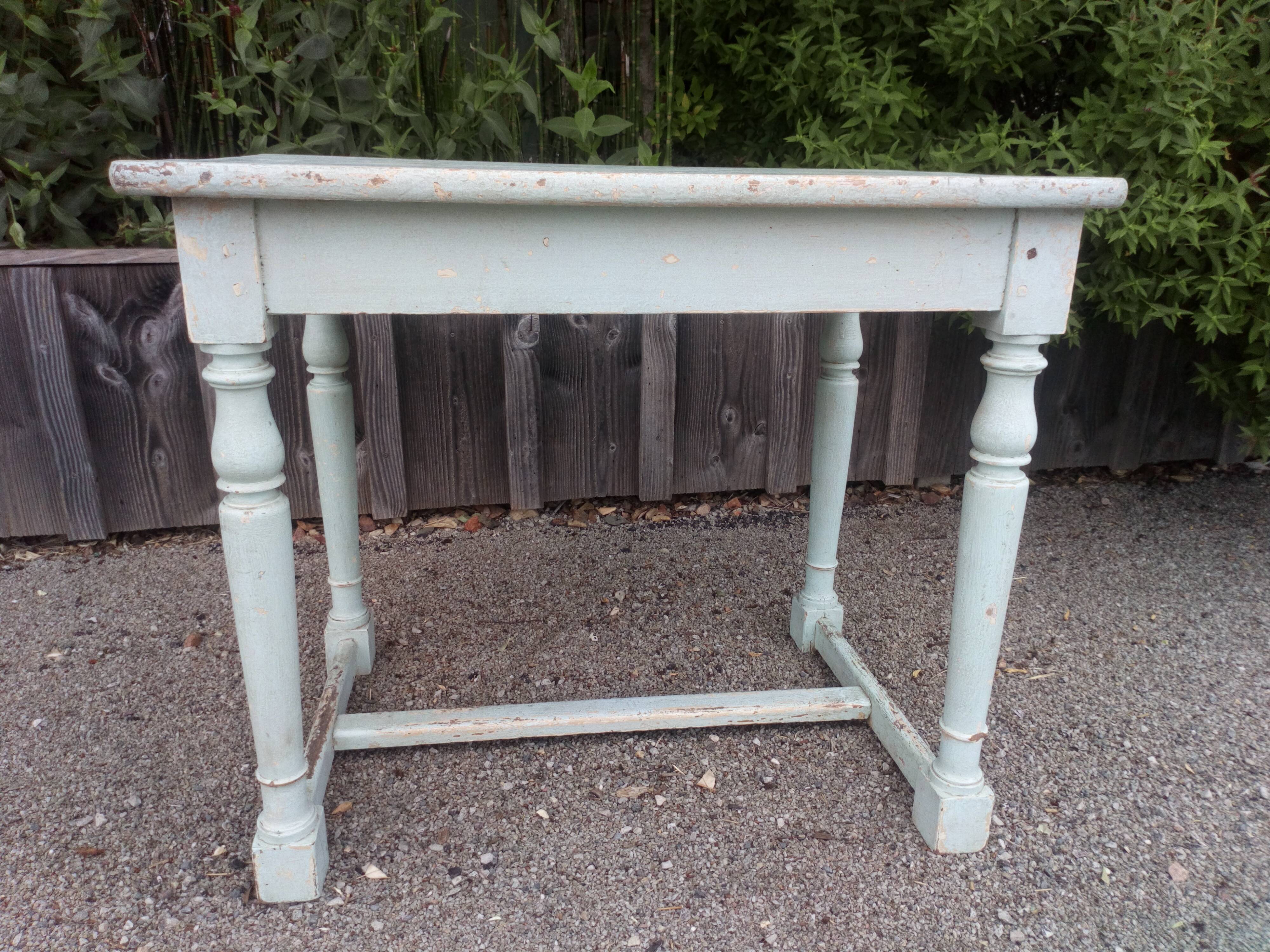 Old patinated table turned wood