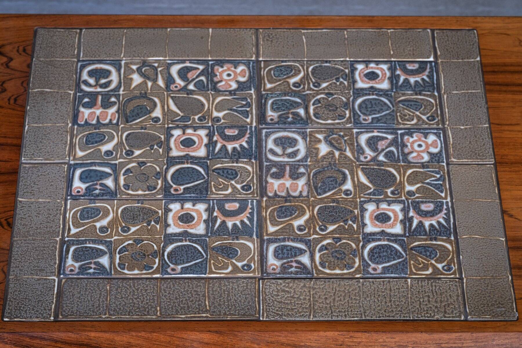 Nest Tables in Rosewood with Tiles by Johannes Andersen for CFC Silkeborg, Denmark, 1960s, Set of 3
