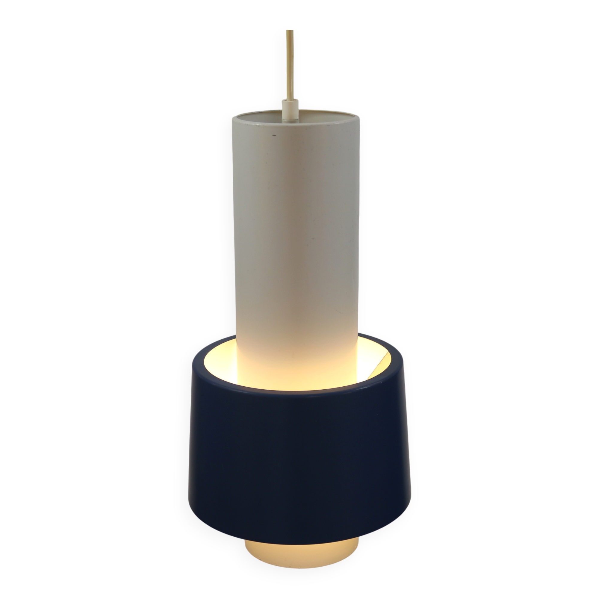 Old Danish design lamp in white/gray and blue colours - Denmark 60's