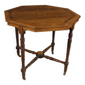 Table octogonale anglaise marquetée des années 20