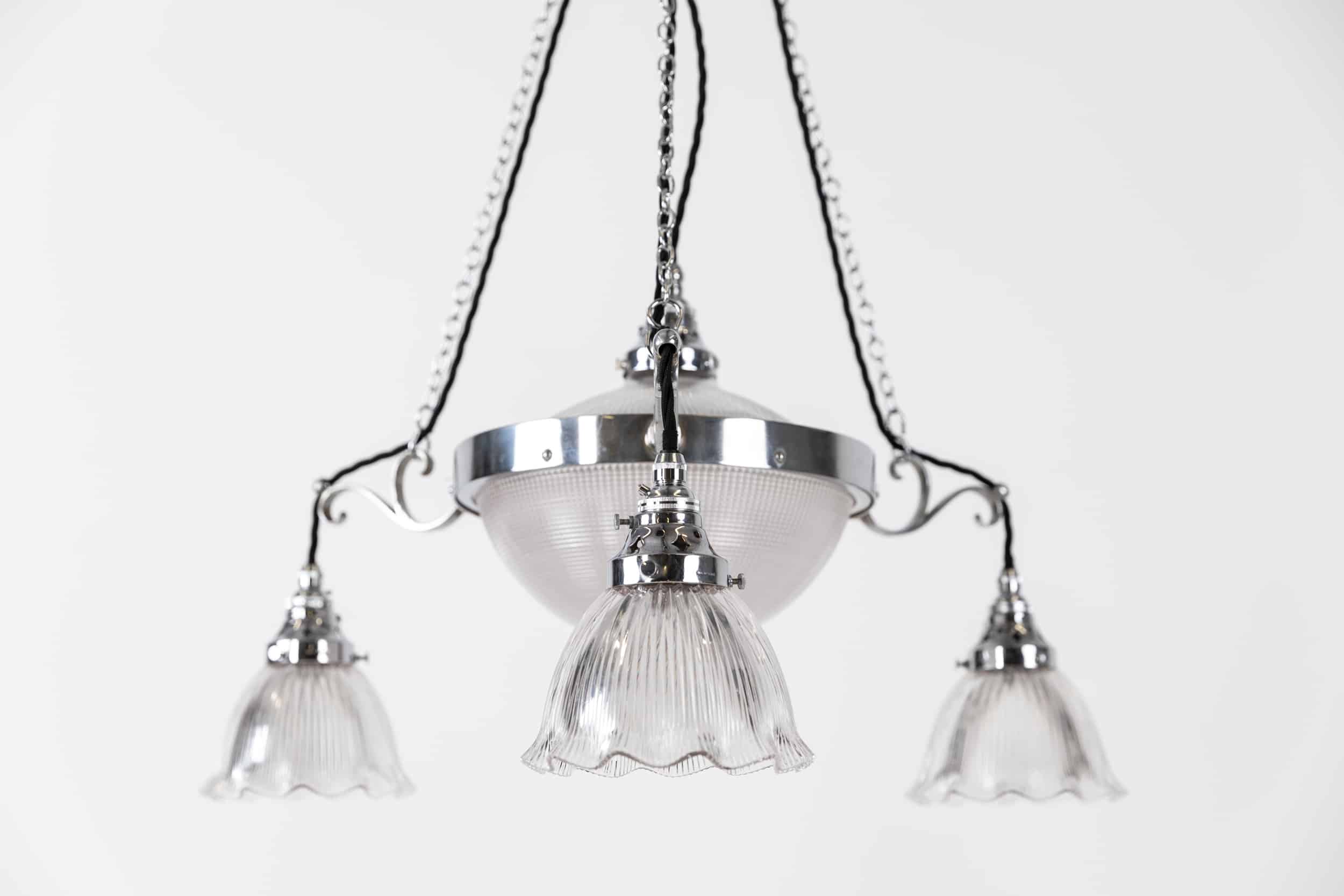 10" Chrome Holophane 'Stiletto' Chandelier