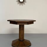 Ancienne table en bois de bistrot années 40/50 vintage finition laiton