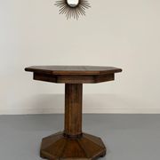 Ancienne table en bois de bistrot années 40/50 vintage finition laiton