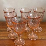6 small Rosaline Arcoroc glasses