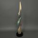 Sculpture en bois par Calin Hentea XXe femme à l'oiseau