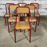 Series of 6 school chairs